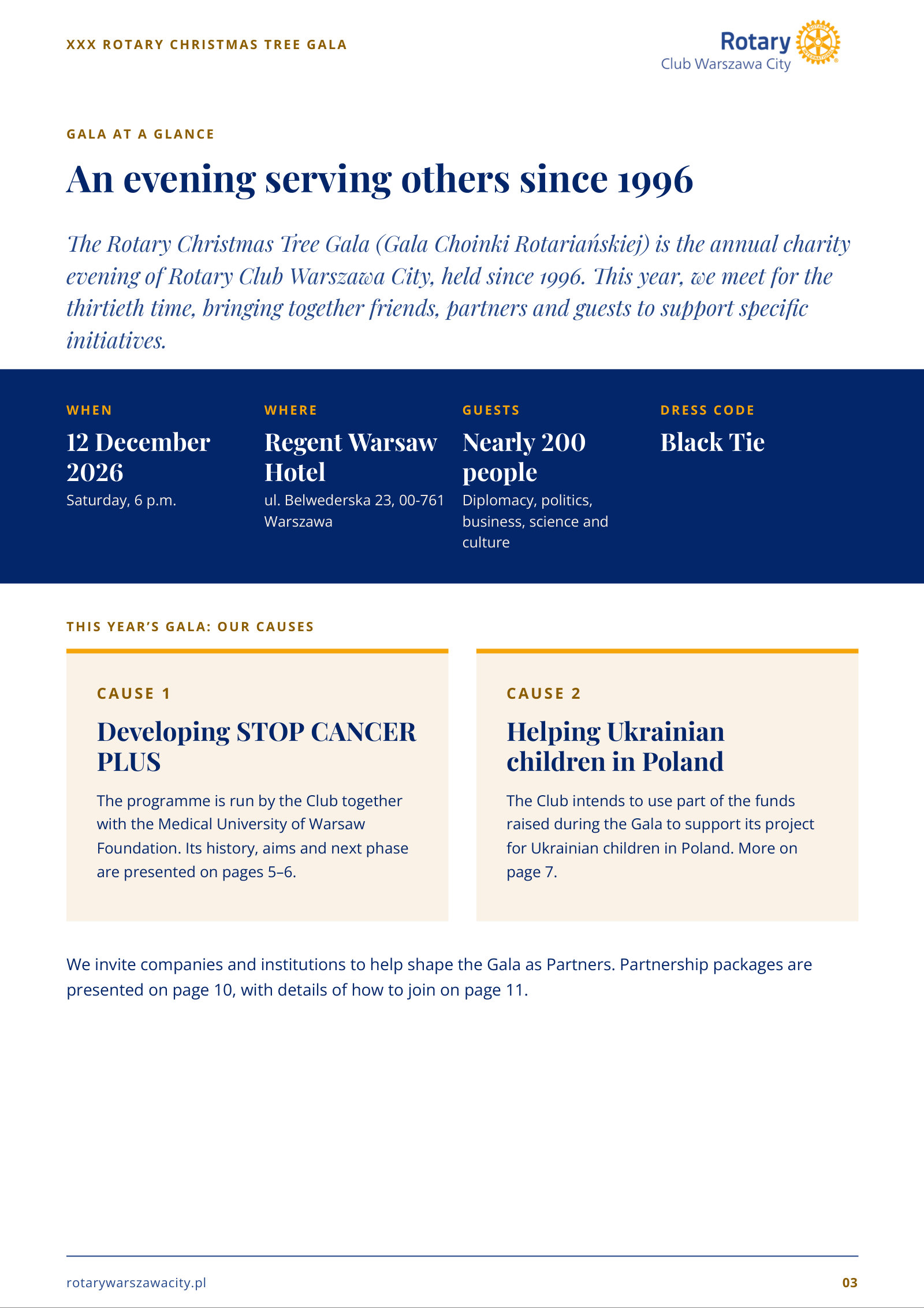 Partnership invitation – 30th Jubilee Rotary Christmas Tree Gala – page 3 of 12