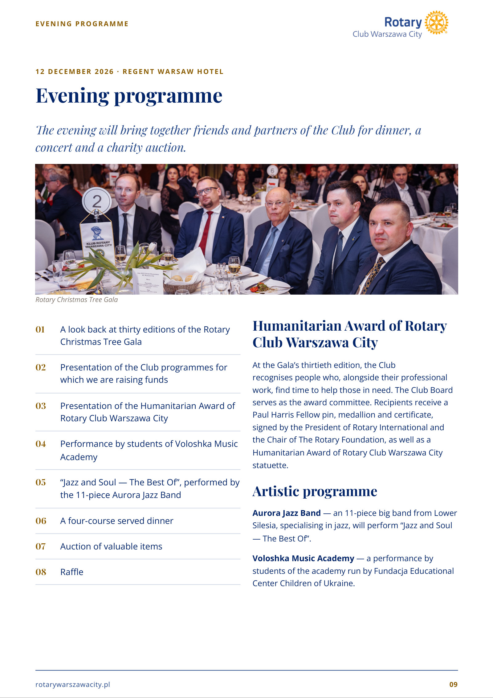 Partnership invitation – 30th Jubilee Rotary Christmas Tree Gala – page 9 of 12